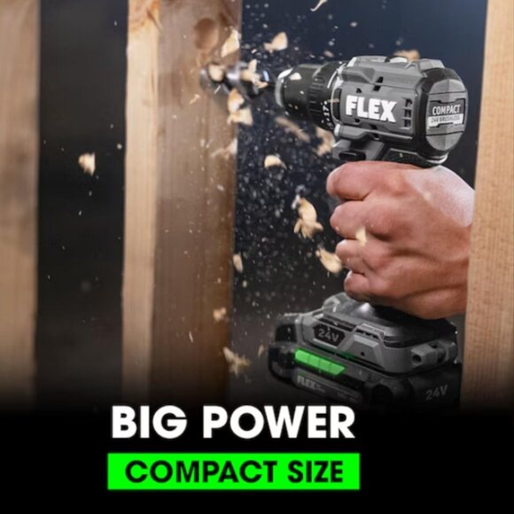 FLEX COMPACT 24-volt 1/2-in Keyless Brushless Cordless Drill ( 1 -Batteries Incl - Picture 7 of 11